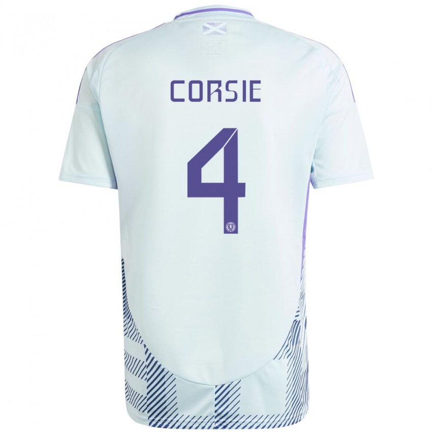 Damen Schottland Rachel Corsie #4 Helles Mintblau Auswärtstrikot Trikot 24-26 T-Shirt Schweiz