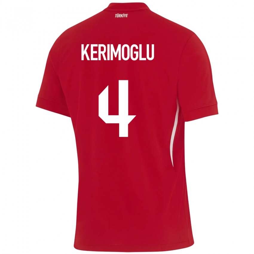 Damen Türkei Zeynap Kerimoğlu #4 Rot Auswärtstrikot Trikot 24-26 T-Shirt Schweiz