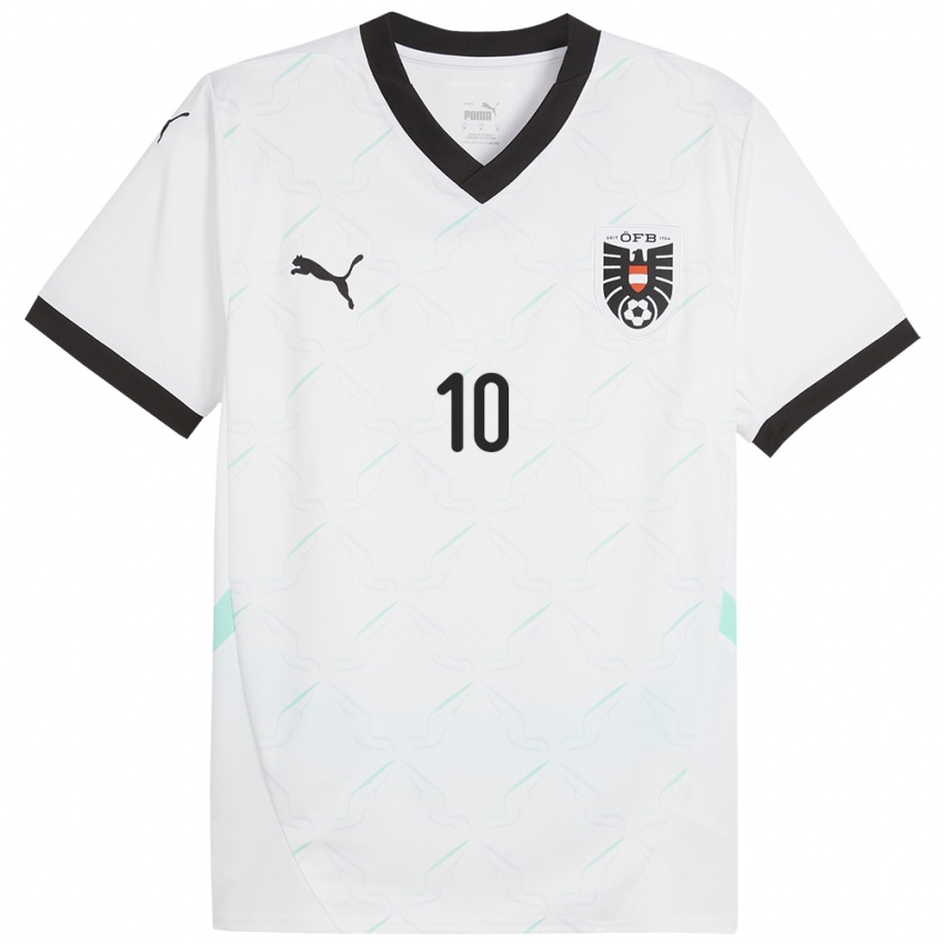 Damen Österreich Laura Feiersinger #10 Weiß Auswärtstrikot Trikot 24-26 T-Shirt Schweiz