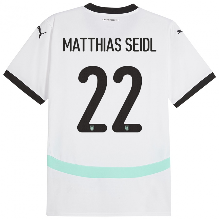 Damen Österreich Matthias Seidl #22 Weiß Auswärtstrikot Trikot 24-26 T-Shirt Schweiz