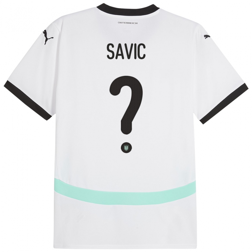 Damen Österreich Sergej Savic #0 Weiß Auswärtstrikot Trikot 24-26 T-Shirt Schweiz