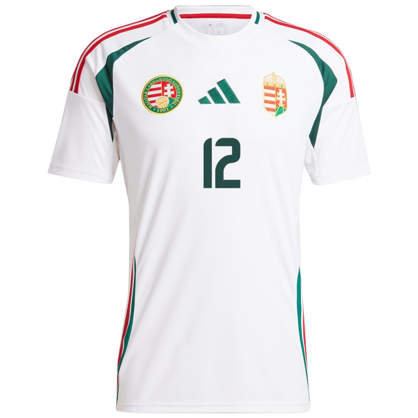 Damen Ungarn Hanna Németh #12 Weiß Auswärtstrikot Trikot 24-26 T-Shirt Schweiz