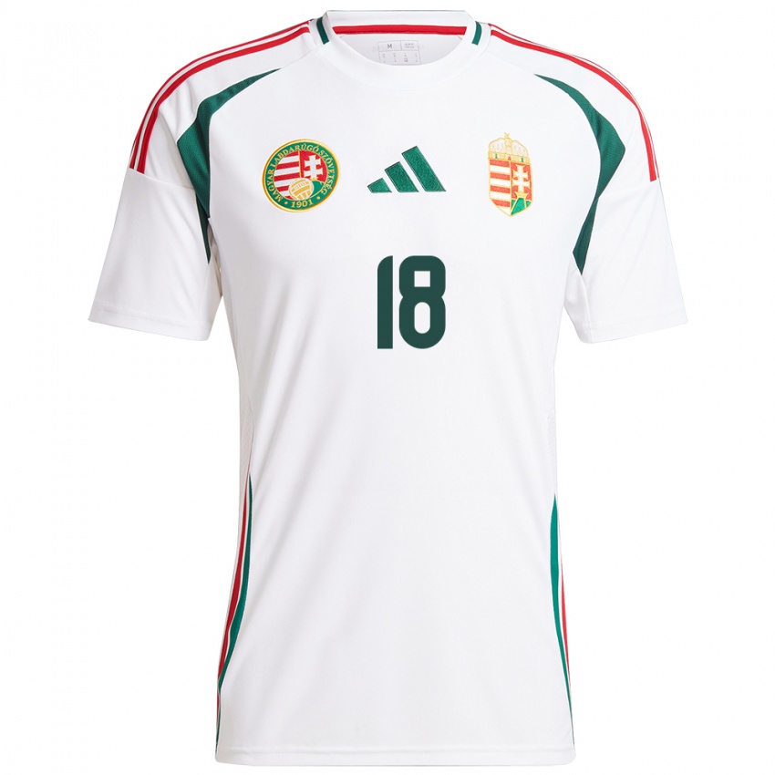 Damen Ungarn Barnabás Barkóczi #18 Weiß Auswärtstrikot Trikot 24-26 T-Shirt Schweiz