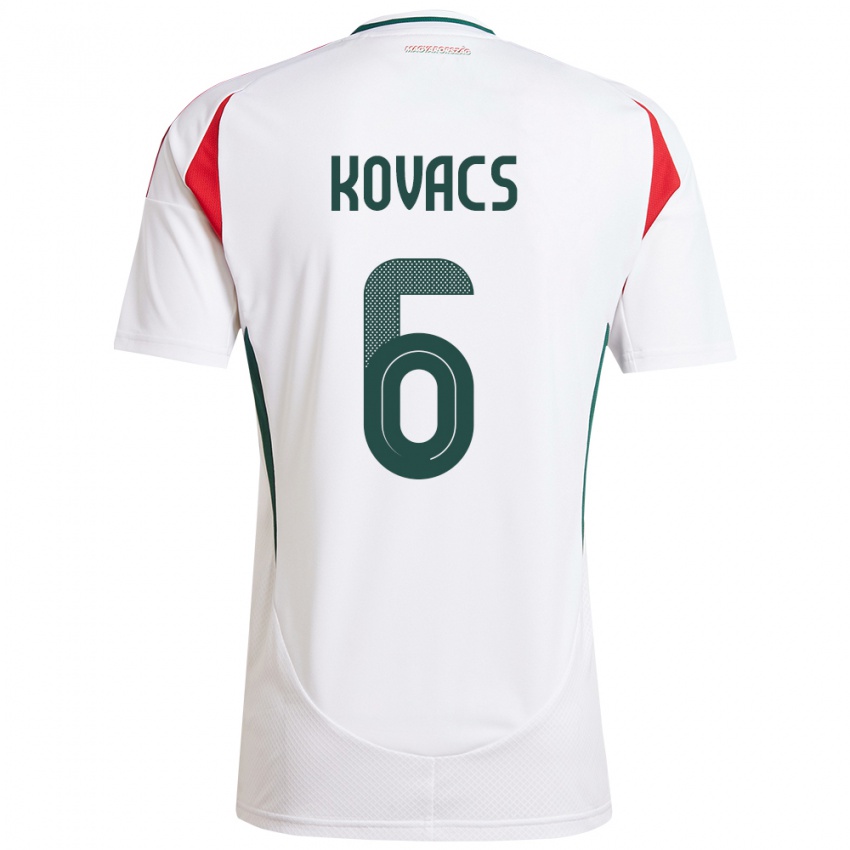 Damen Ungarn Noel Kovács #6 Weiß Auswärtstrikot Trikot 24-26 T-Shirt Schweiz