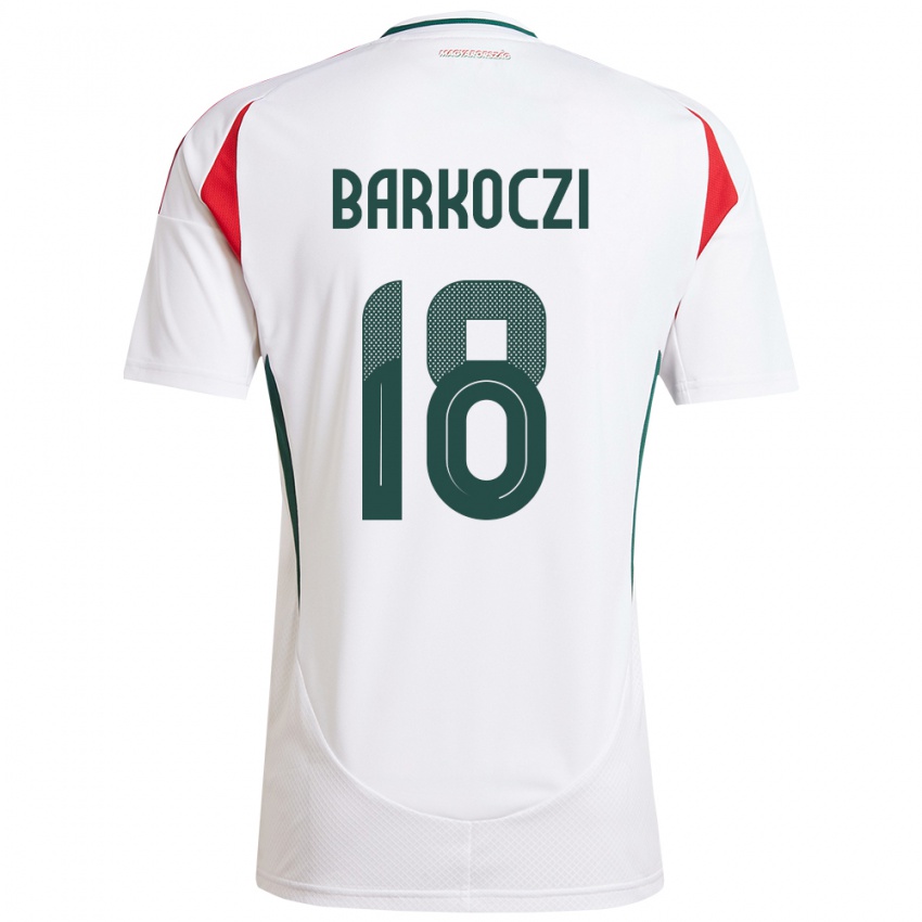 Damen Ungarn Barnabás Barkóczi #18 Weiß Auswärtstrikot Trikot 24-26 T-Shirt Schweiz