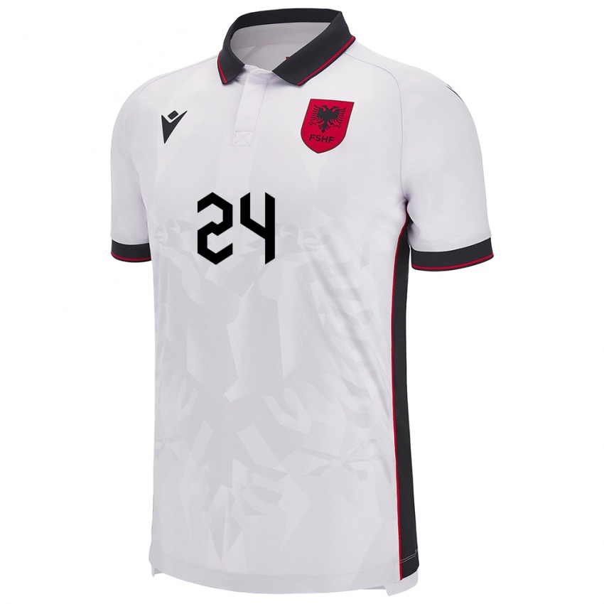 Damen Albanien Marash Kumbulla #24 Weiß Auswärtstrikot Trikot 24-26 T-Shirt Schweiz