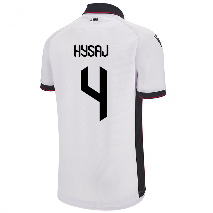 Damen Albanien Elseid Hysaj #4 Weiß Auswärtstrikot Trikot 24-26 T-Shirt Schweiz