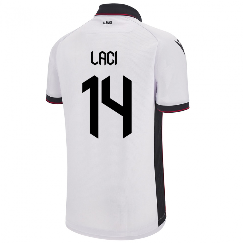 Damen Albanien Qazim Laci #14 Weiß Auswärtstrikot Trikot 24-26 T-Shirt Schweiz