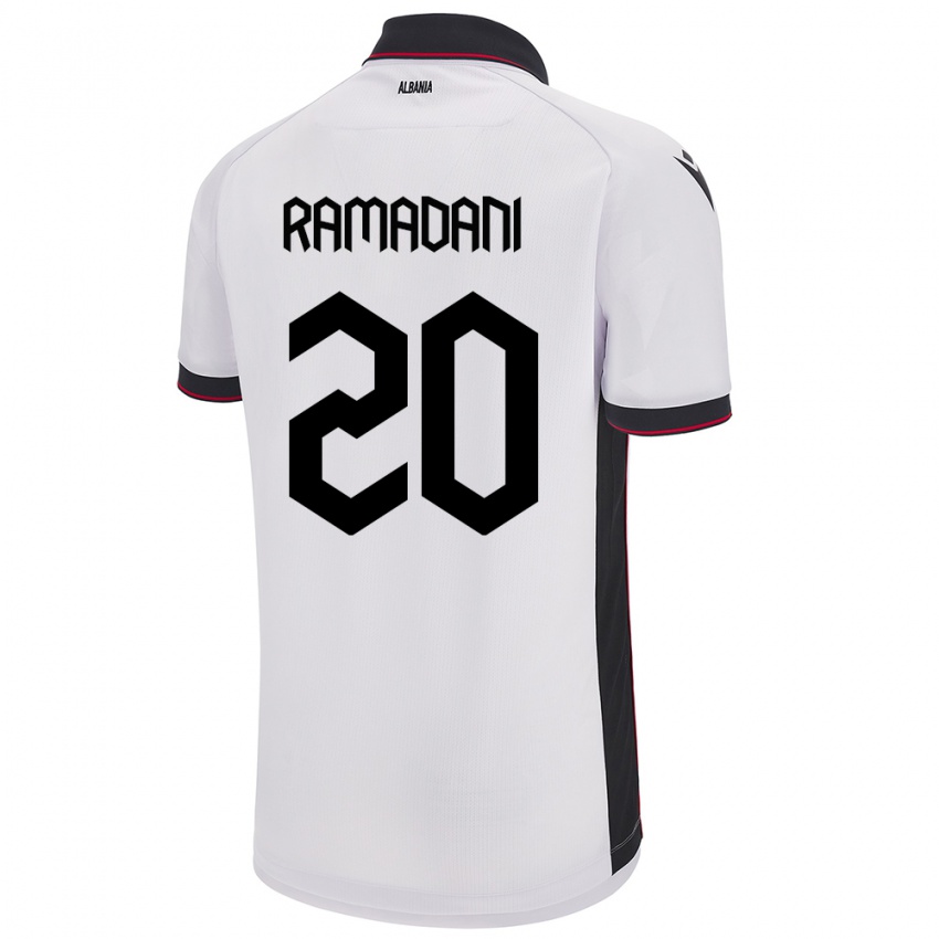 Damen Albanien Ylber Ramadani #20 Weiß Auswärtstrikot Trikot 24-26 T-Shirt Schweiz