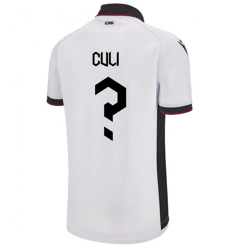 Damen Albanien Daniel Culi #0 Weiß Auswärtstrikot Trikot 24-26 T-Shirt Schweiz