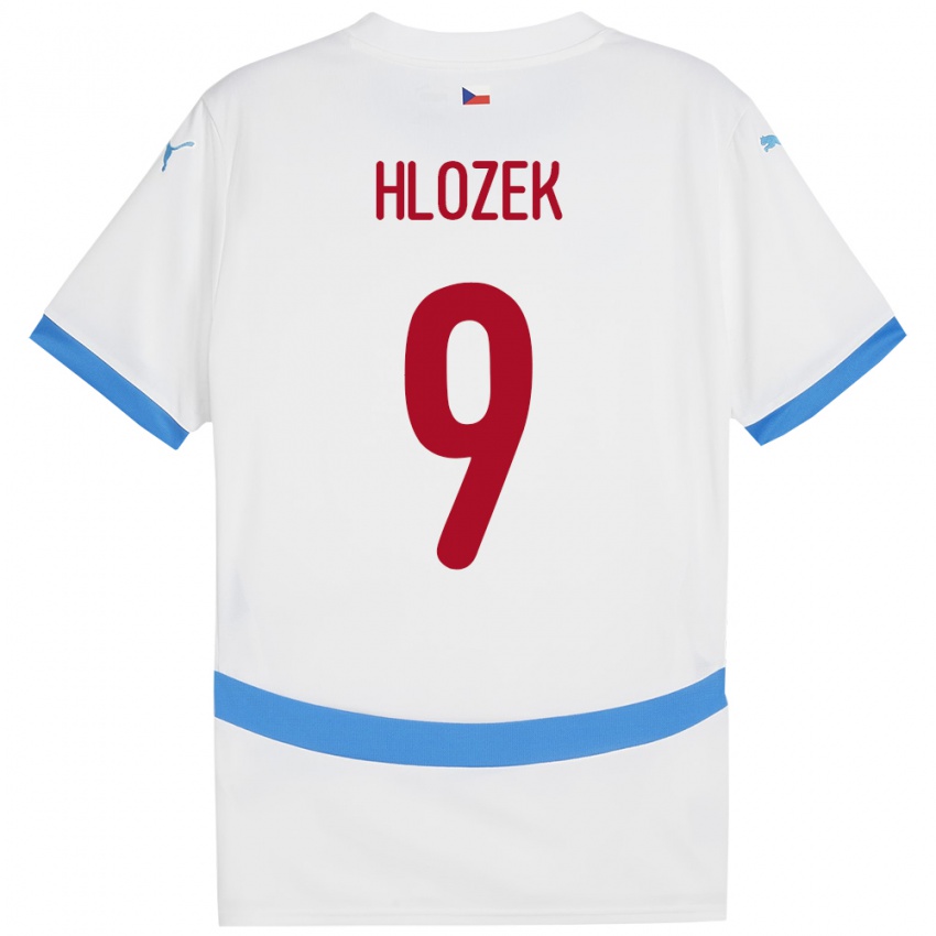 Damen Tschechien Adam Hlozek #9 Weiß Auswärtstrikot Trikot 24-26 T-Shirt Schweiz