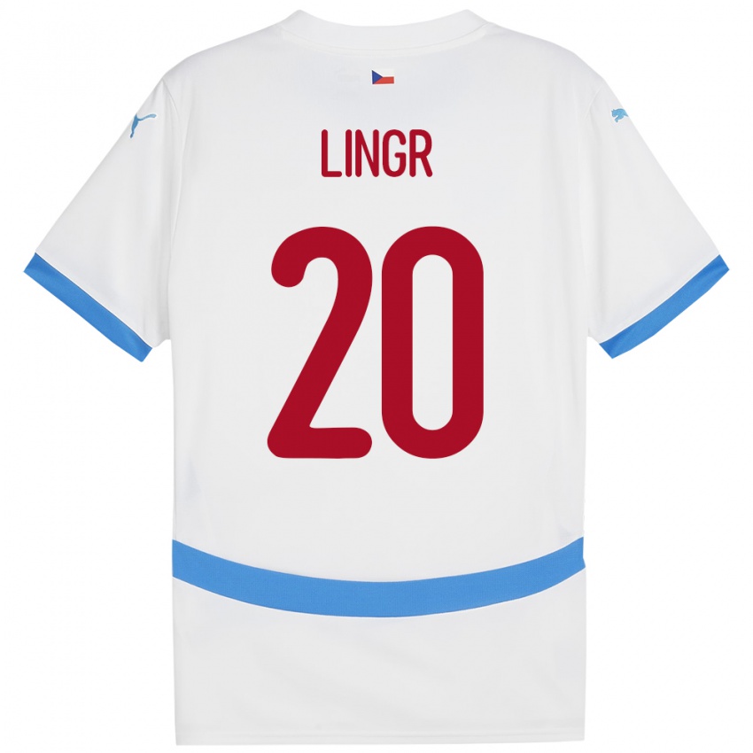 Damen Tschechien Ondrej Lingr #20 Weiß Auswärtstrikot Trikot 24-26 T-Shirt Schweiz