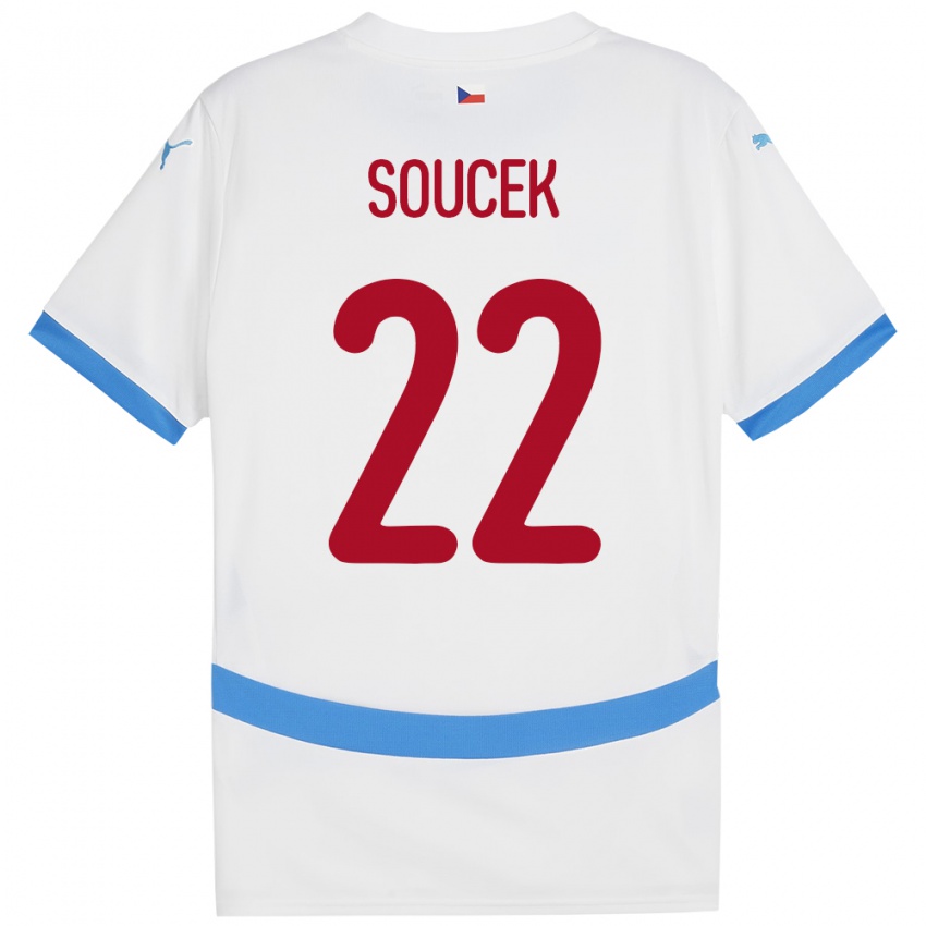 Damen Tschechien Tomas Soucek #22 Weiß Auswärtstrikot Trikot 24-26 T-Shirt Schweiz