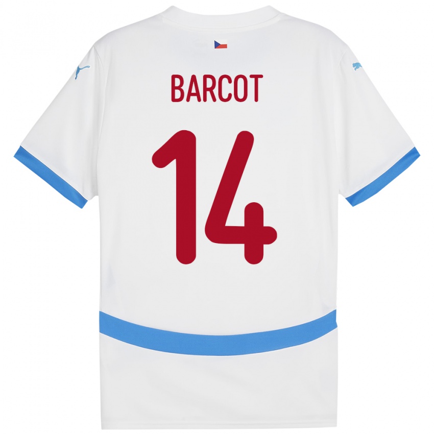 Damen Tschechien David Barcot #14 Weiß Auswärtstrikot Trikot 24-26 T-Shirt Schweiz