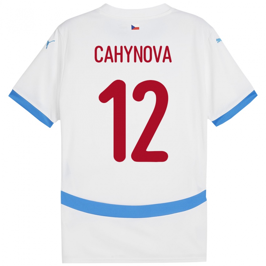 Damen Tschechien Klára Cahynová #12 Weiß Auswärtstrikot Trikot 24-26 T-Shirt Schweiz