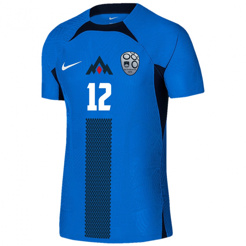 Damen Slowenien Iva Kocijan #12 Blau Auswärtstrikot Trikot 24-26 T-Shirt Schweiz