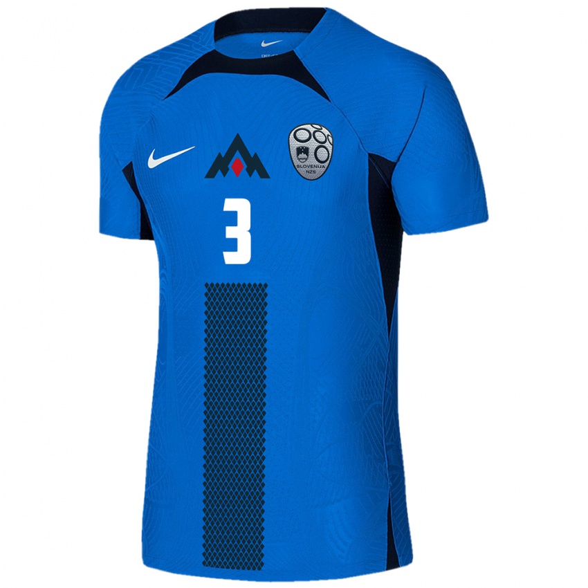 Damen Slowenien Sara Agrež #3 Blau Auswärtstrikot Trikot 24-26 T-Shirt Schweiz