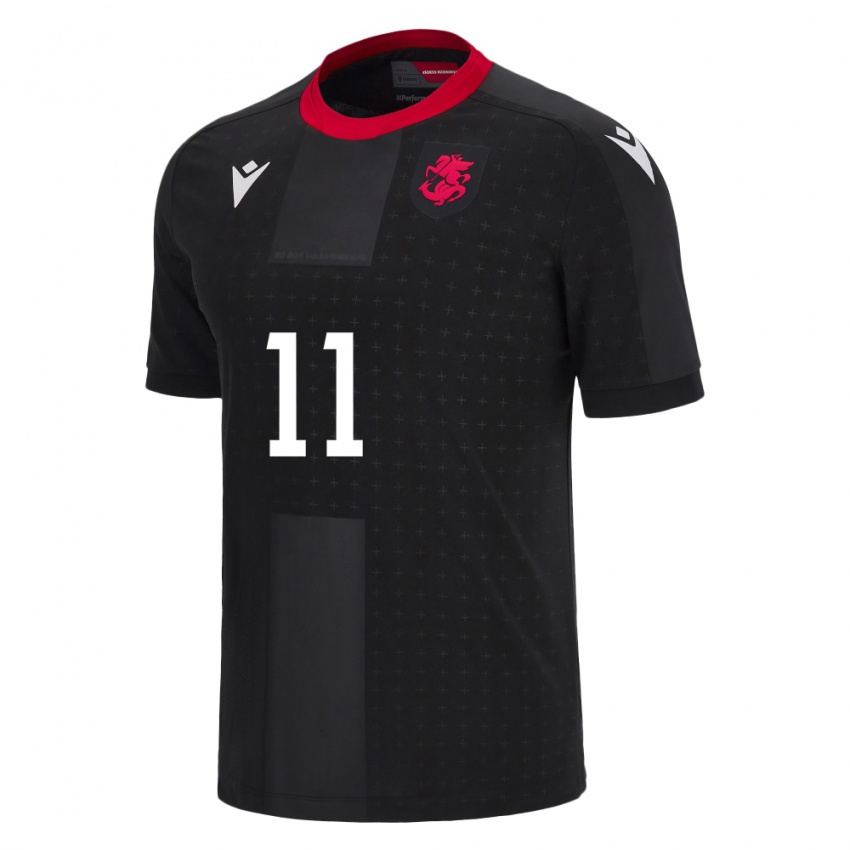 Damen Georgien Nikoloz Ninidze #11 Schwarz Auswärtstrikot Trikot 24-26 T-Shirt Schweiz