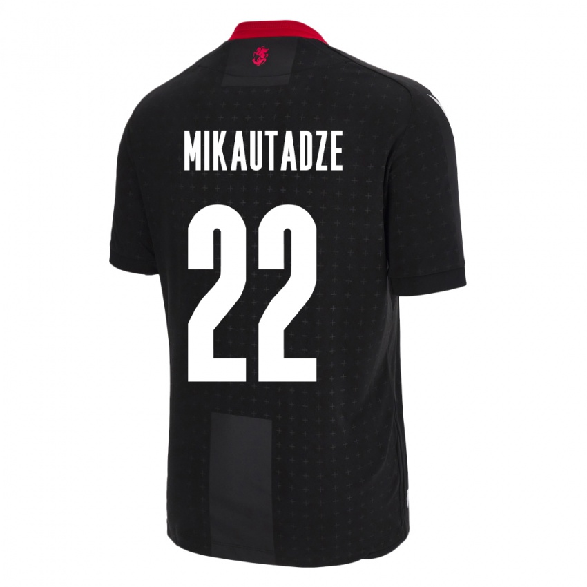 Damen Georgien Georges Mikautadze #22 Schwarz Auswärtstrikot Trikot 24-26 T-Shirt Schweiz