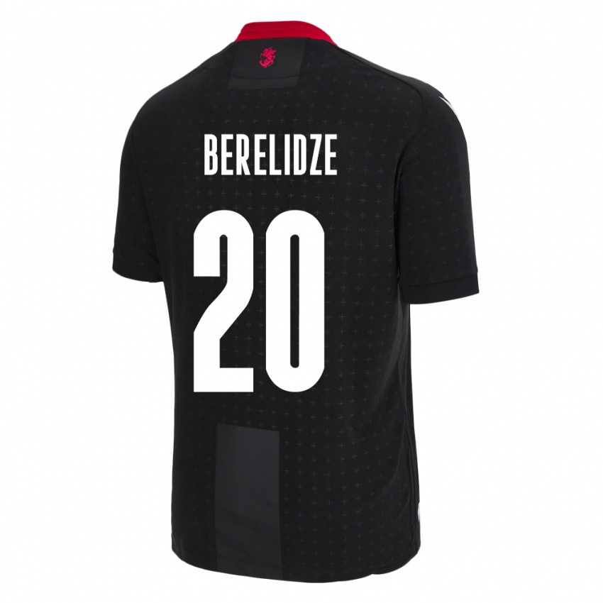 Damen Georgien Tsotne Berelidze #20 Schwarz Auswärtstrikot Trikot 24-26 T-Shirt Schweiz