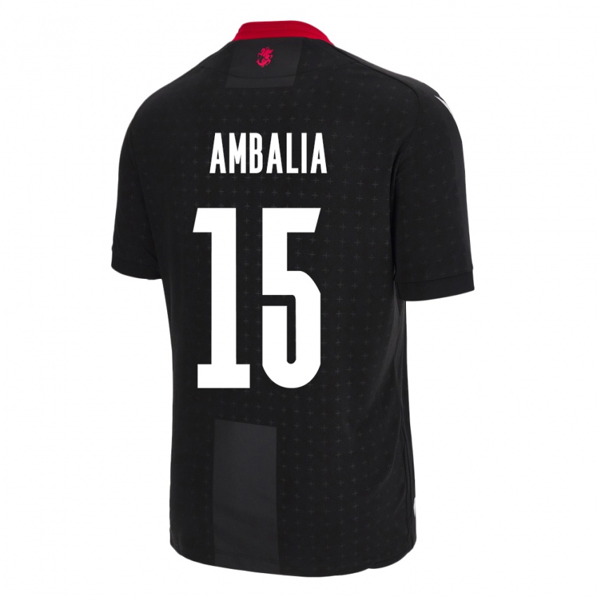 Damen Georgien Tinatin Ambalia #15 Schwarz Auswärtstrikot Trikot 24-26 T-Shirt Schweiz