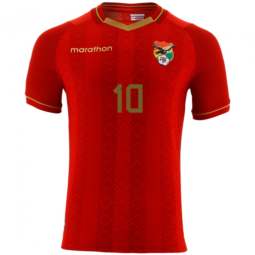 Damen Bolivien Leonardo Viviani #10 Rot Auswärtstrikot Trikot 24-26 T-Shirt Schweiz