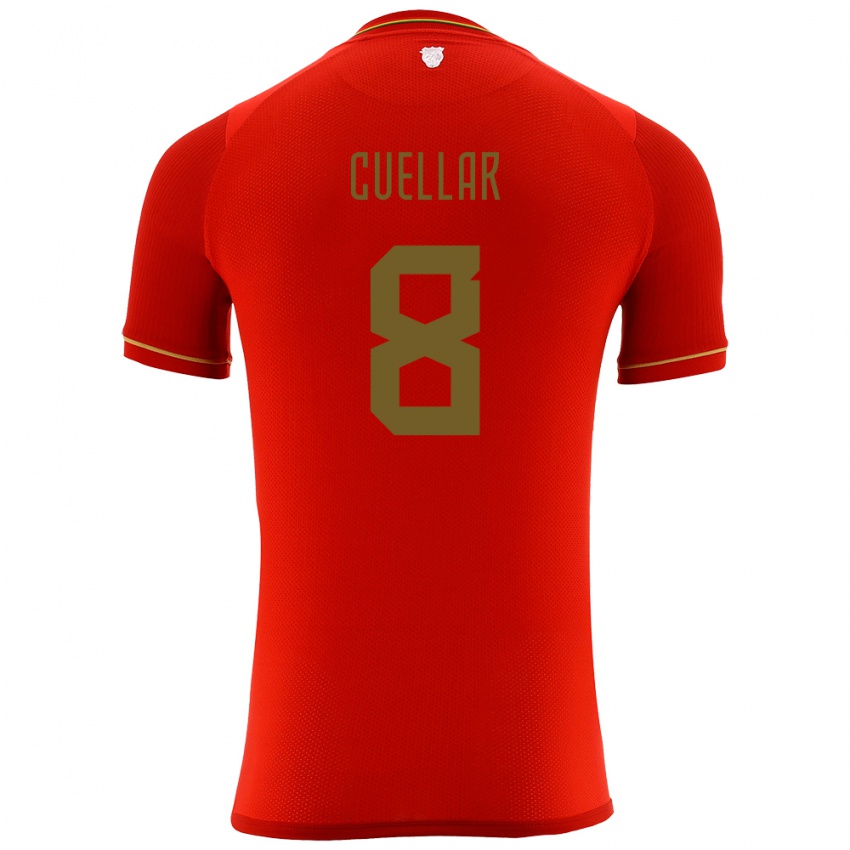 Damen Bolivien Jaume Cuéllar #8 Rot Auswärtstrikot Trikot 24-26 T-Shirt Schweiz