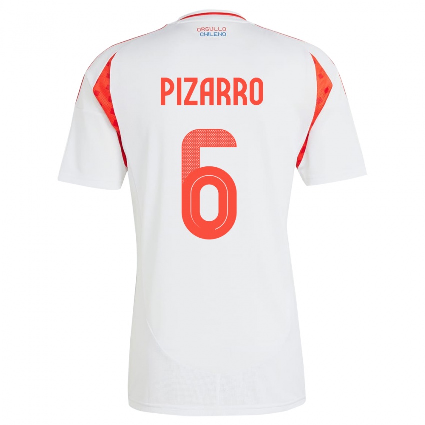 Damen Chile Vicente Pizarro #6 Weiß Auswärtstrikot Trikot 24-26 T-Shirt Schweiz