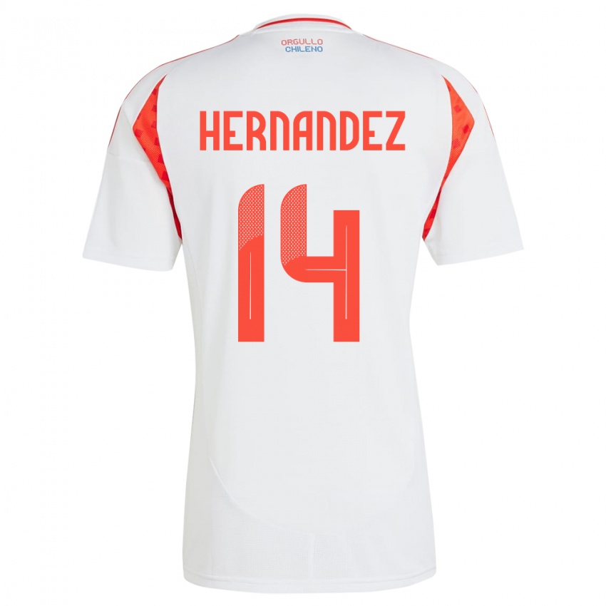 Damen Chile Leandro Hernández #14 Weiß Auswärtstrikot Trikot 24-26 T-Shirt Schweiz