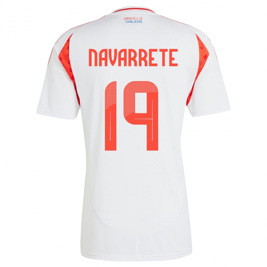 Damen Chile Valentina Navarrete #19 Weiß Auswärtstrikot Trikot 24-26 T-Shirt Schweiz