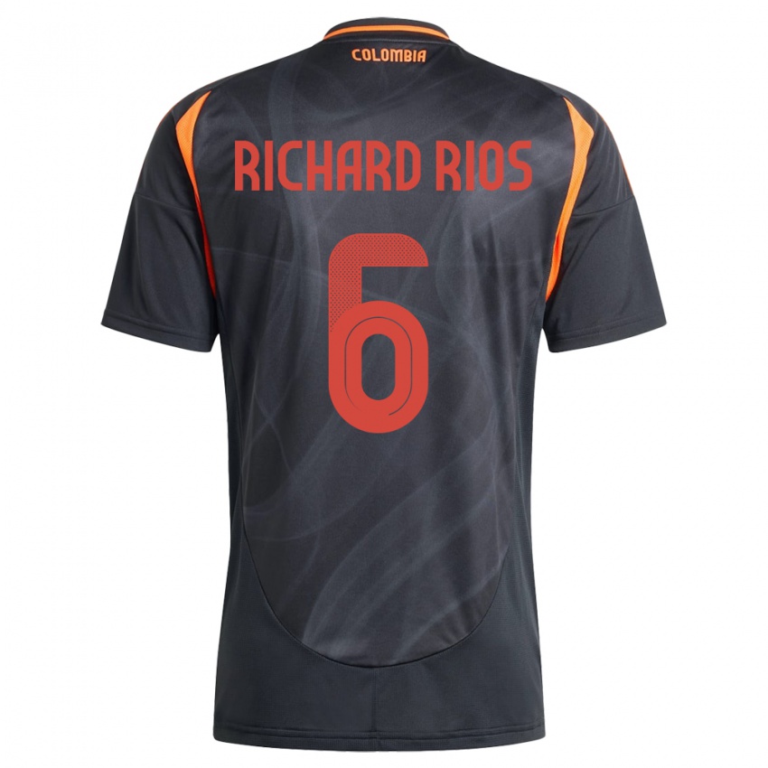 Damen Kolumbien Richard Ríos #6 Schwarz Auswärtstrikot Trikot 24-26 T-Shirt Schweiz