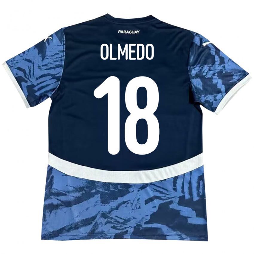 Damen Paraguay Cesar Olmedo #18 Blau Auswärtstrikot Trikot 24-26 T-Shirt Schweiz