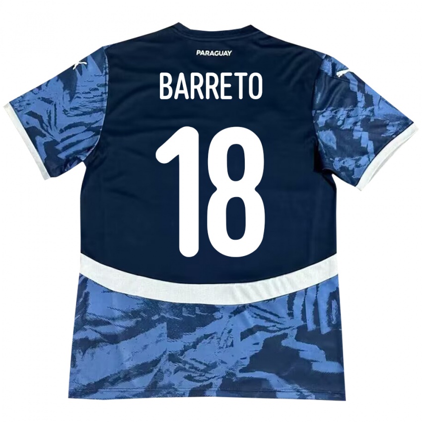 Damen Paraguay Liz Barreto #18 Blau Auswärtstrikot Trikot 24-26 T-Shirt Schweiz