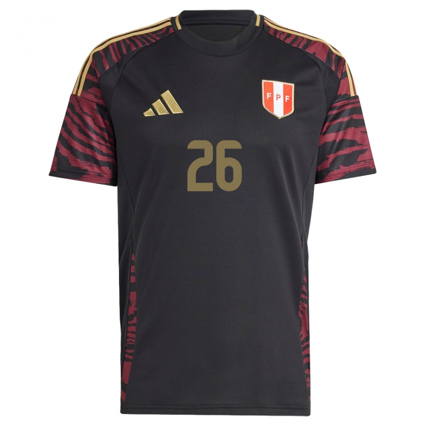 Damen Peru Franco Zanelatto #26 Schwarz Auswärtstrikot Trikot 24-26 T-Shirt Schweiz