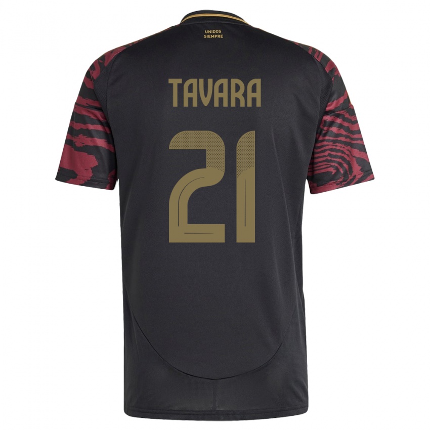 Damen Peru Martín Távara #21 Schwarz Auswärtstrikot Trikot 24-26 T-Shirt Schweiz