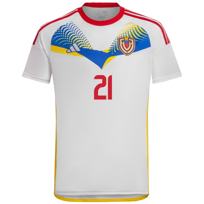 Damen Venezuela Nicola Profeta #21 Weiß Auswärtstrikot Trikot 24-26 T-Shirt Schweiz