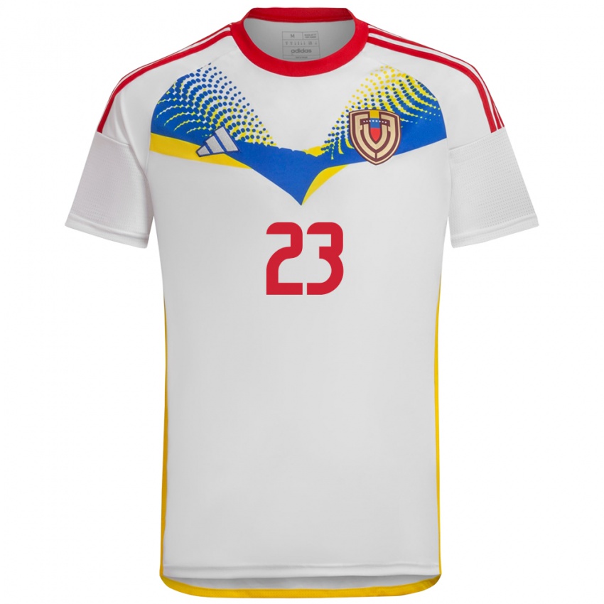 Damen Venezuela Luifer Hernández #23 Weiß Auswärtstrikot Trikot 24-26 T-Shirt Schweiz