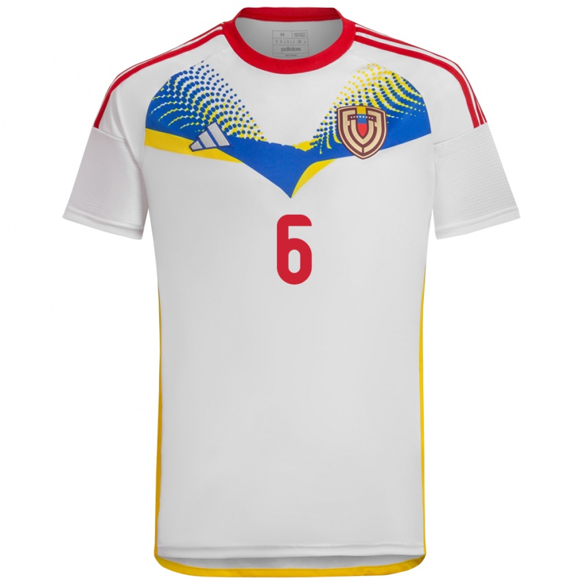 Damen Venezuela Rai Hidalgo #6 Weiß Auswärtstrikot Trikot 24-26 T-Shirt Schweiz