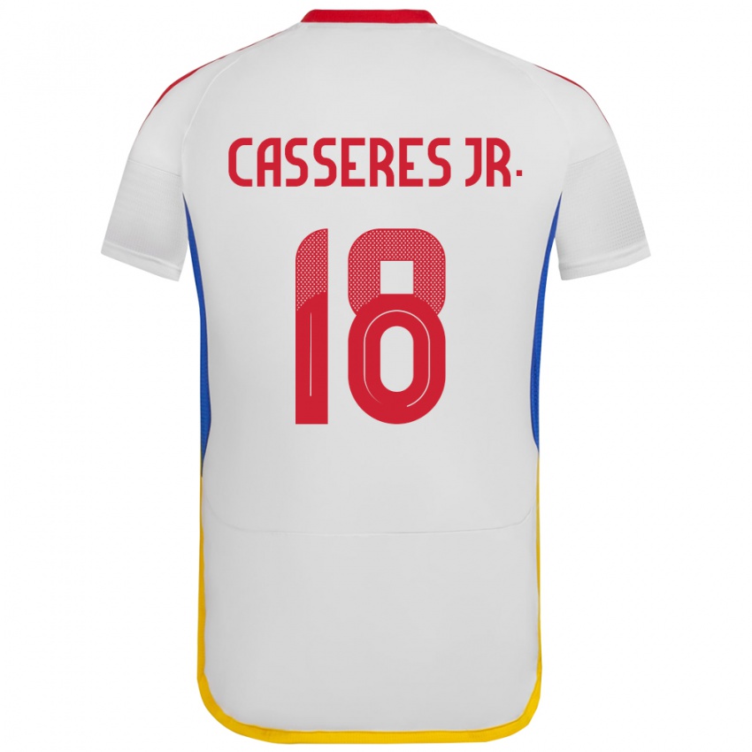 Damen Venezuela Cristian Cásseres Jr. #18 Weiß Auswärtstrikot Trikot 24-26 T-Shirt Schweiz