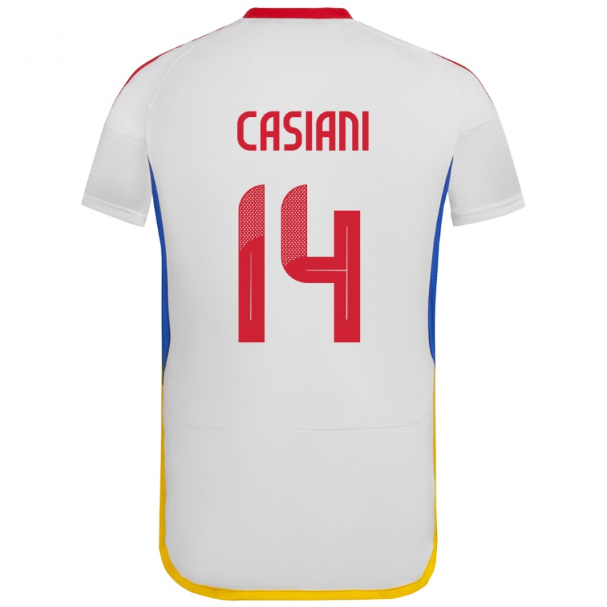 Damen Venezuela Luis Casiani #14 Weiß Auswärtstrikot Trikot 24-26 T-Shirt Schweiz