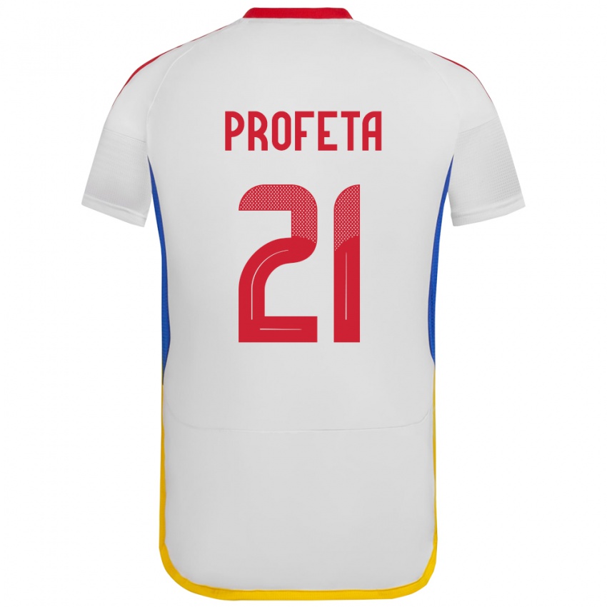 Damen Venezuela Nicola Profeta #21 Weiß Auswärtstrikot Trikot 24-26 T-Shirt Schweiz