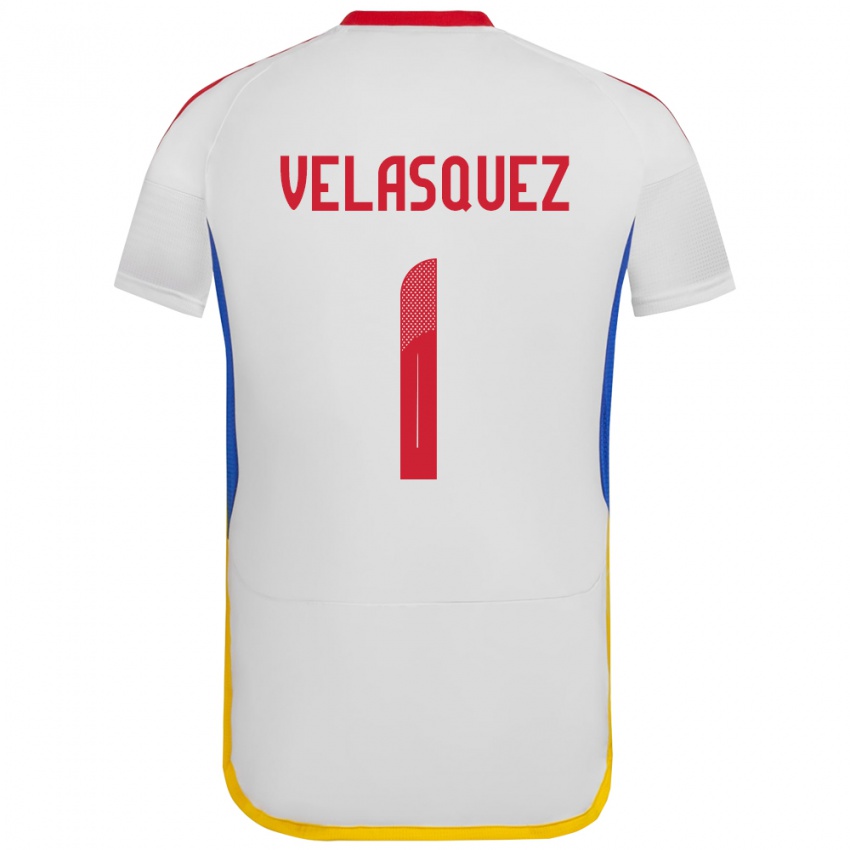 Damen Venezuela Yessica Velásquez #1 Weiß Auswärtstrikot Trikot 24-26 T-Shirt Schweiz