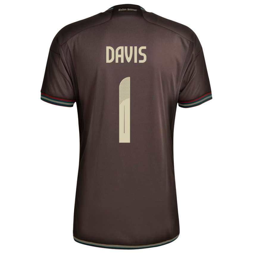 Damen Jamaika Shaquan Davis #1 Nachtbraun Auswärtstrikot Trikot 24-26 T-Shirt Schweiz