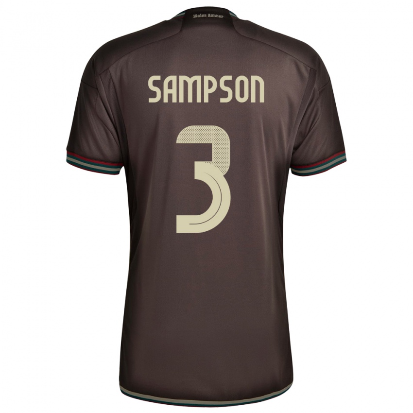 Damen Jamaika Vyan Sampson #3 Nachtbraun Auswärtstrikot Trikot 24-26 T-Shirt Schweiz