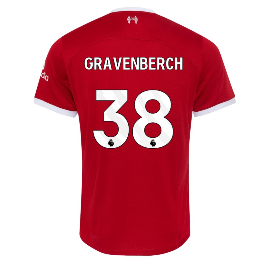 Kinder Ryan Gravenberch #38 Rot Heimtrikot Trikot 2023/24 T-Shirt Schweiz