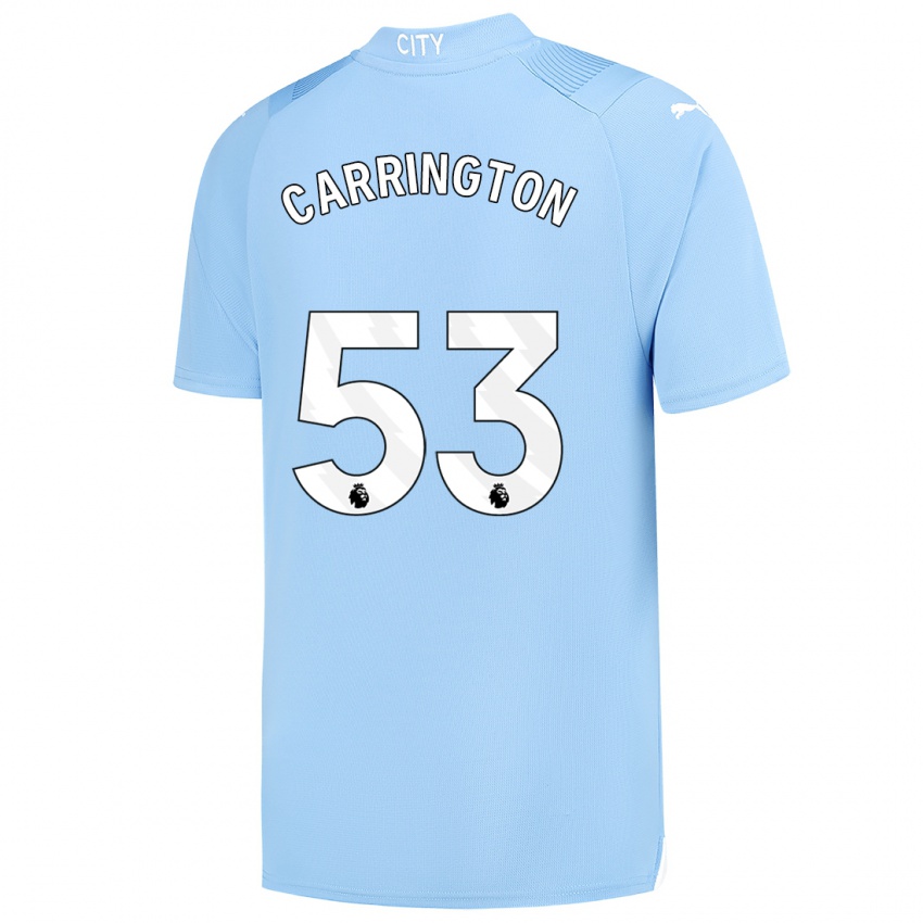 Kinder Ezra Carrington #53 Hellblau Heimtrikot Trikot 2023/24 T-Shirt Schweiz