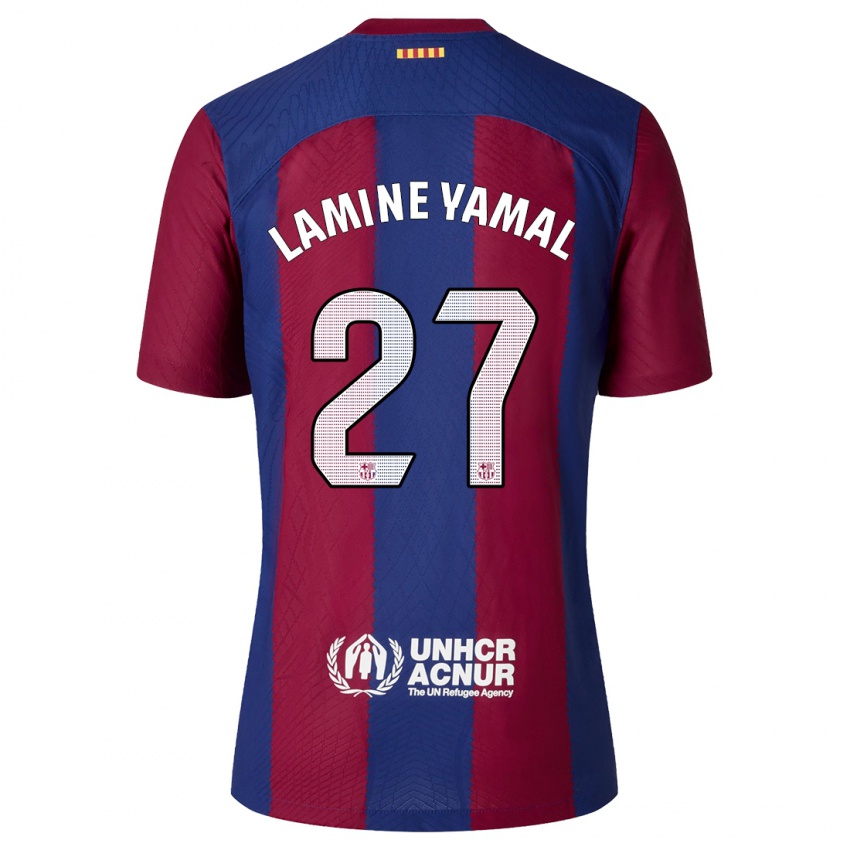 Kinder Lamine Yamal #27 Rot Blau Heimtrikot Trikot 2023/24 T-Shirt Schweiz