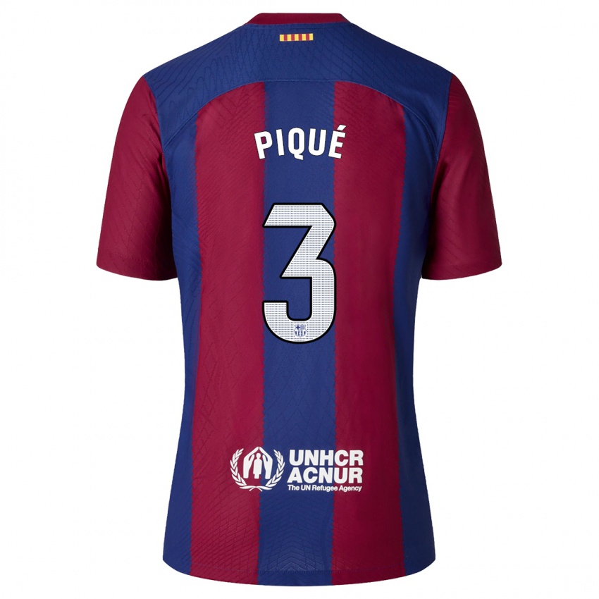 Kinder Gerard Pique #3 Rot Blau Heimtrikot Trikot 2023/24 T-Shirt Schweiz