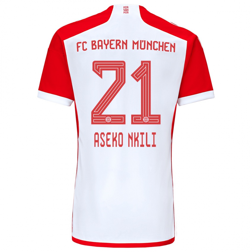 Kinder Noel Aseko Nkili #21 Rot-Weiss Heimtrikot Trikot 2023/24 T-Shirt Schweiz