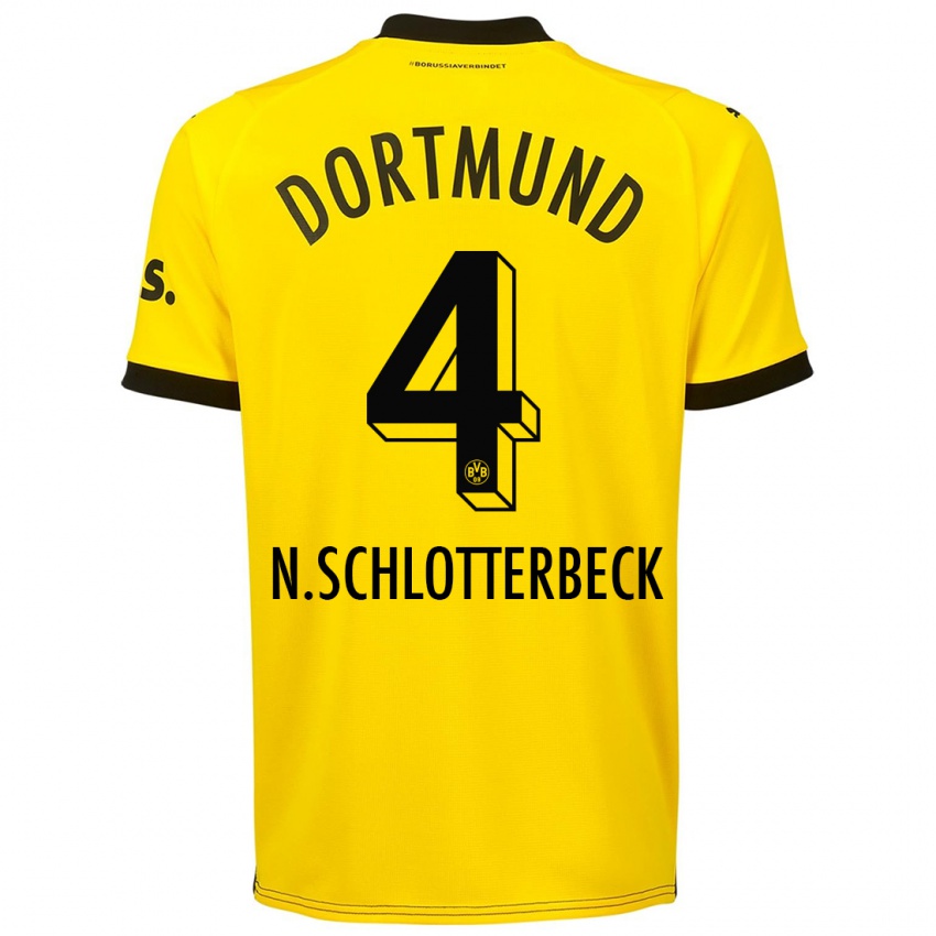 Kinder Nico Schlotterbeck #4 Gelb Heimtrikot Trikot 2023/24 T-Shirt Schweiz